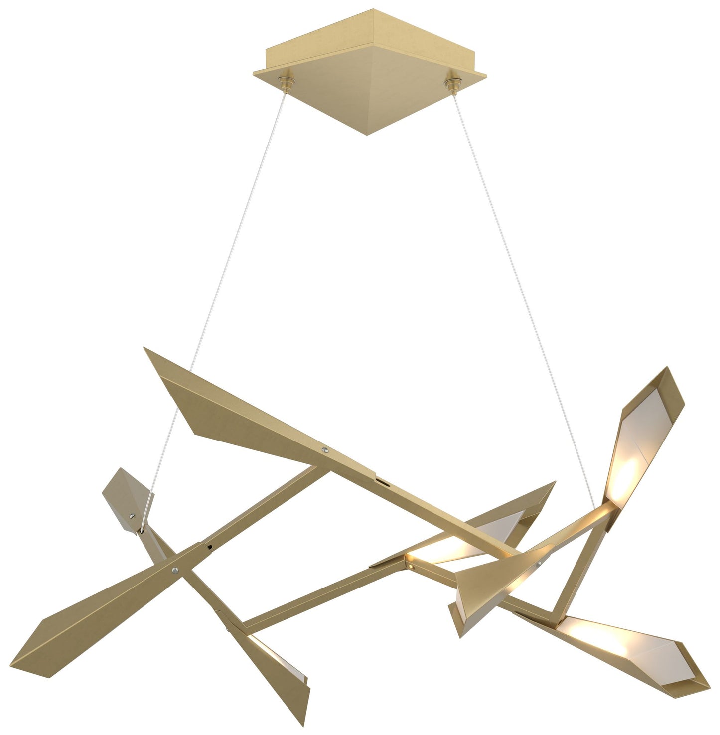 Quill 33.9" Wide Modern Brass Standard LED Pendant