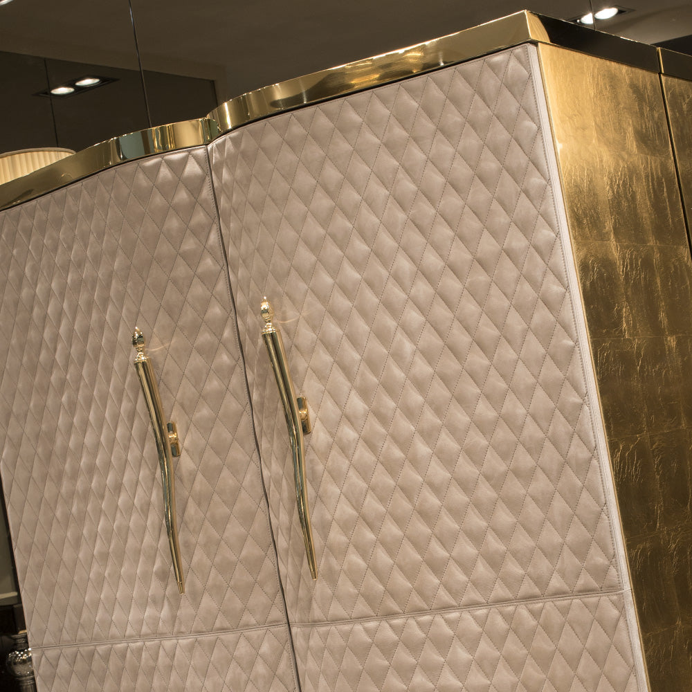 Quilted Nubuck Leather Luxury Cabinet