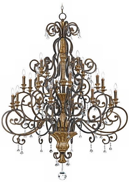 Marquette 48 1/2" Wide 20-Light Tiered Scroll Large Chandelier