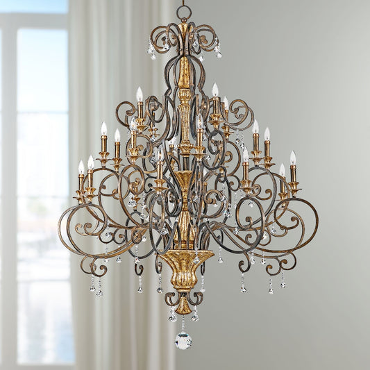 Marquette 48 1/2" Wide 20-Light Tiered Scroll Large Chandelier