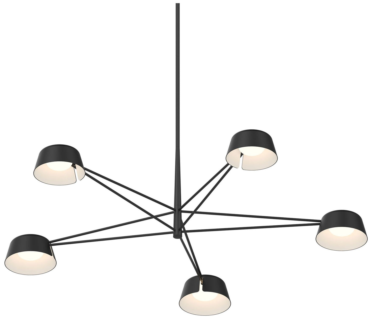 Ray 45.25"W 5-Light Satin Black Frame Round Chandelier w/ Satin Black