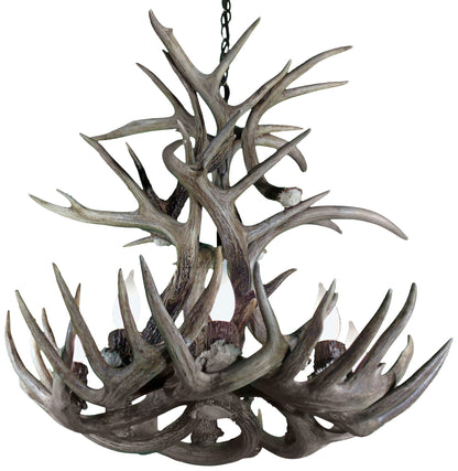 Real Antler 25" Wide Natural Brown 9-Light Chandelier