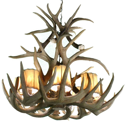 Real Antler 25" Wide Natural Brown 9-Light Chandelier