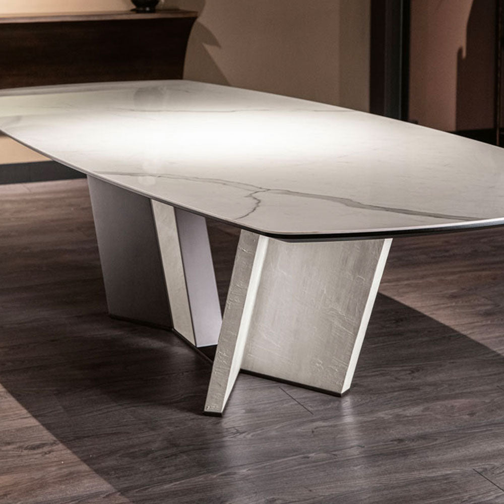 Contemporary Rectangular Calacatta Dining Table