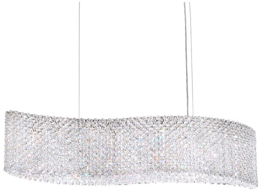 Refrax 8"H x 32"W 13-Light Crystal Pendant in Polished Stainless