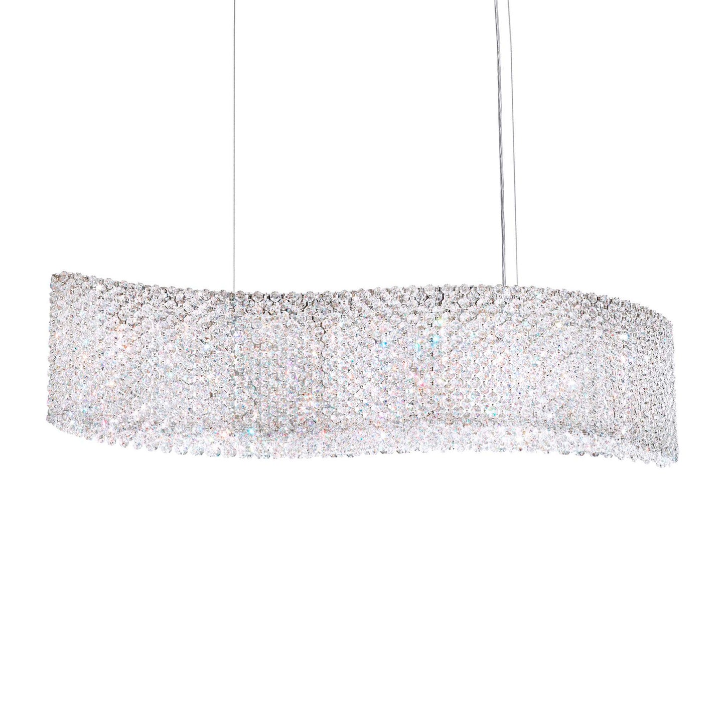 Refrax 8"H x 32"W 13-Light Crystal Pendant in Polished Stainless
