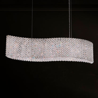 Refrax 8"H x 32"W 13-Light Crystal Pendant in Polished Stainless