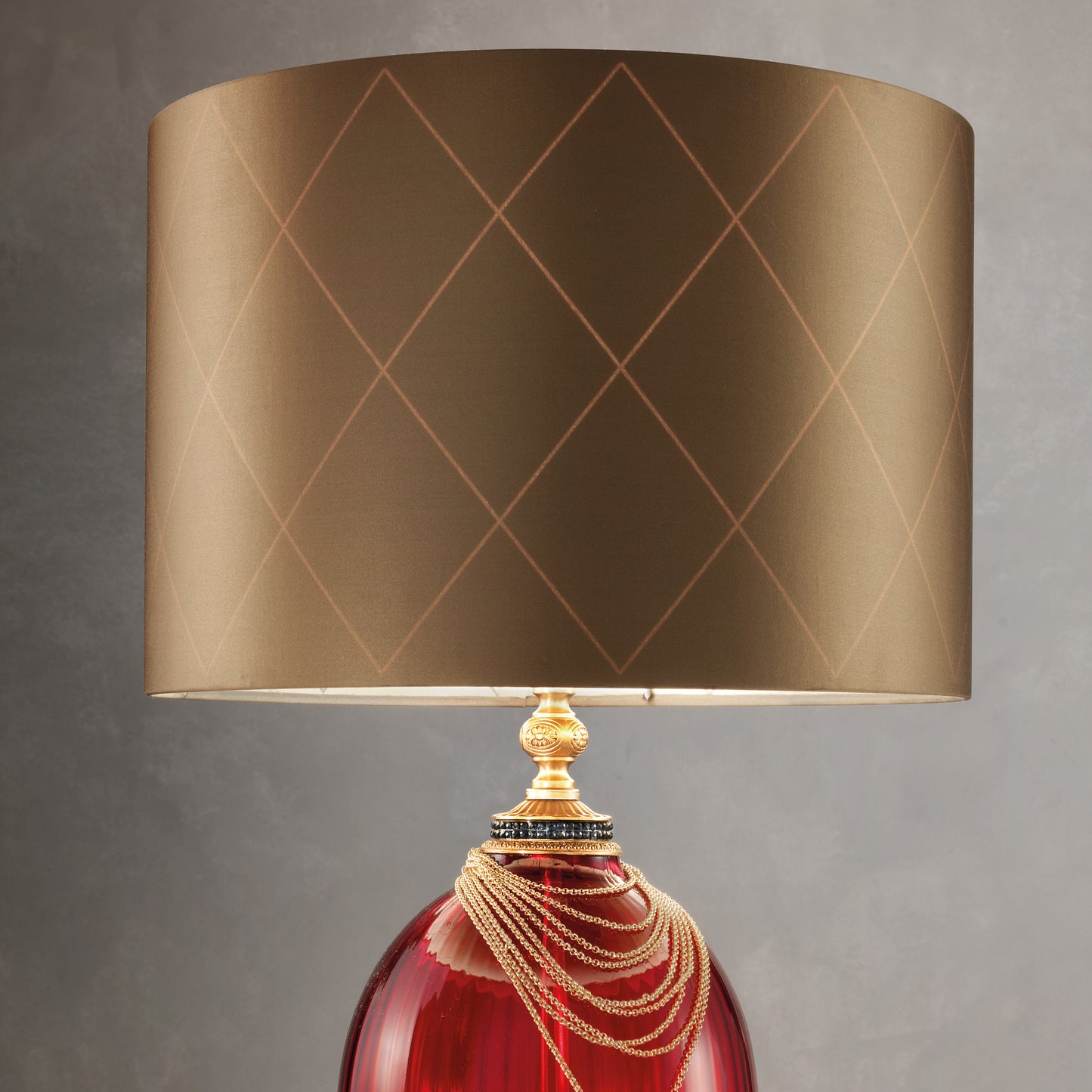 Regency Style Ruby Glass Table Lamp