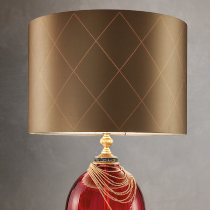 Regency Style Ruby Glass Table Lamp