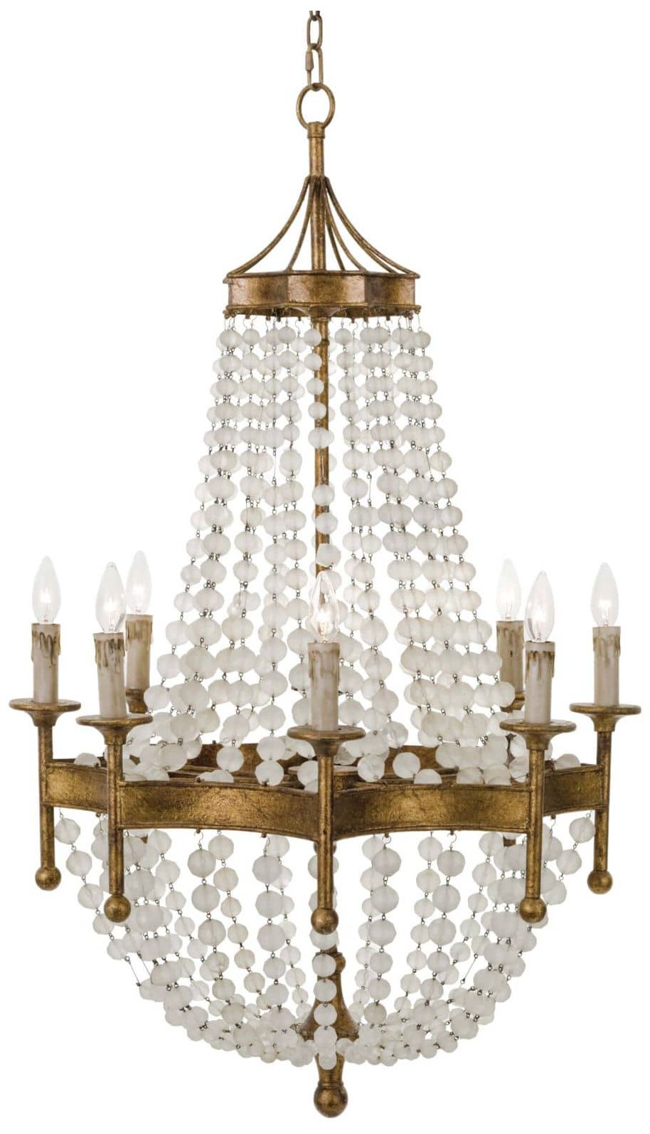 Regina Andrew Frosted Crystal Bead Chandelier 50.25 Height