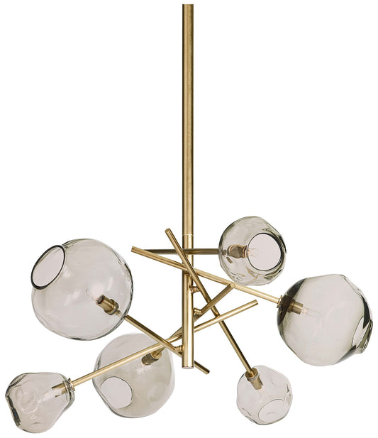 Regina Andrew Molten Chandelier w/ Smoke Glass (Natural Brass) 20 H