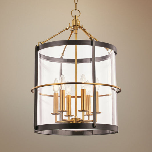 Ren 17 1/2" Wide Aged Brass and Old Bronze 6-Light Pendant