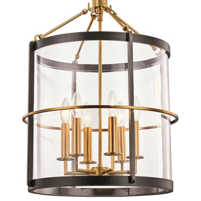 Ren 17 1/2" Wide Aged Brass and Old Bronze 6-Light Pendant