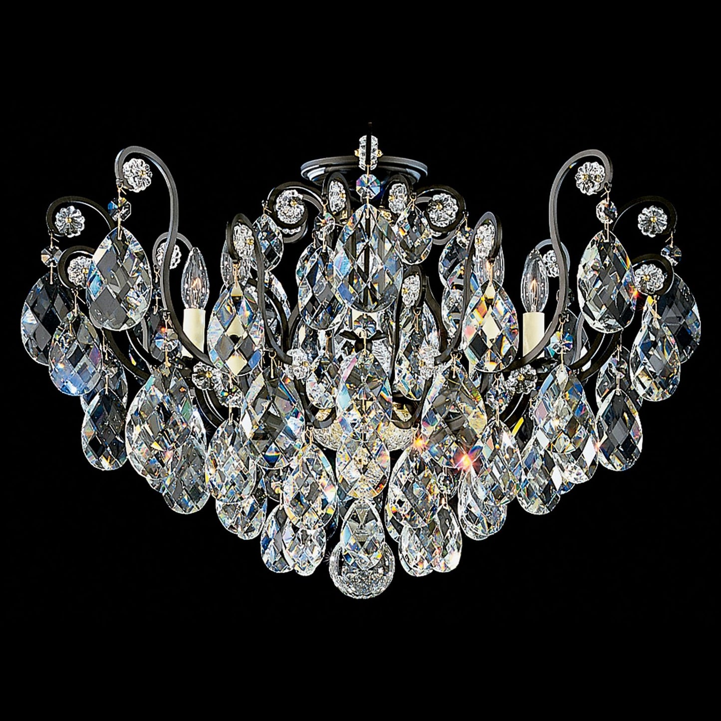 Renaissance 18"H x 26"W 6-Light Crystal Semi-Flush Mount in Etrus