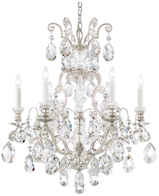 Renaissance 27"H x 23.5"W 7-Light Crystal Chandelier in Antique S