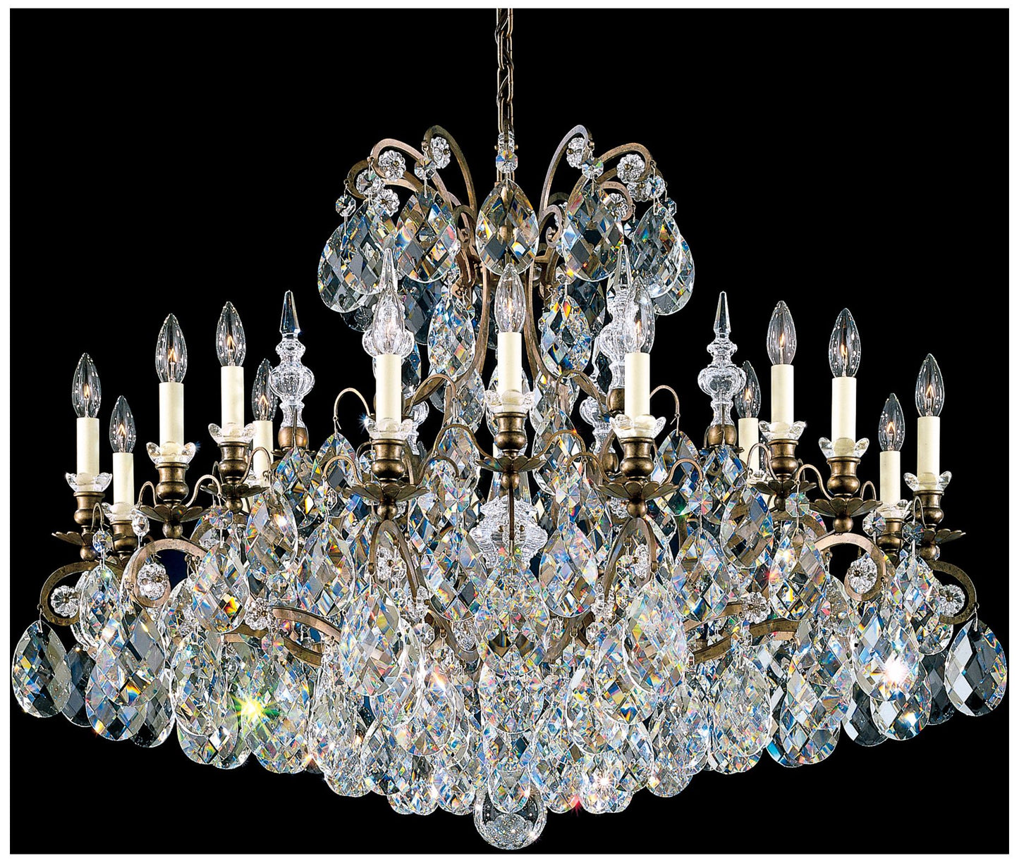 Renaissance 28"H x 40"W 19-Light Crystal Chandelier in Heirloom B