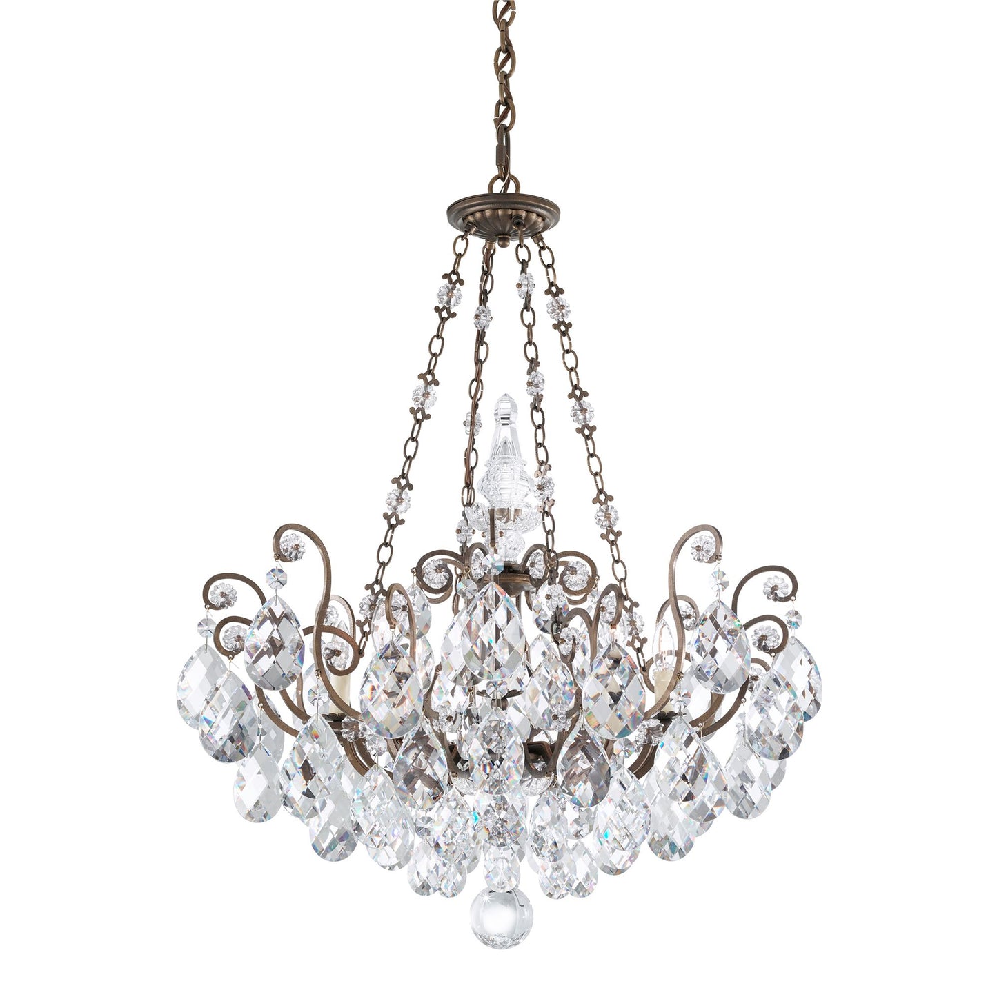 Renaissance 35"H x 26.5"W 8-Light Crystal Pendant in Etruscan Gol