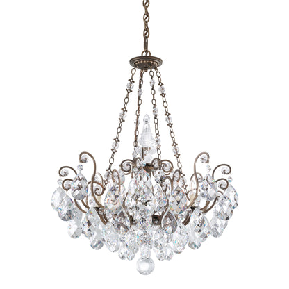 Renaissance 35"H x 26.5"W 8-Light Crystal Pendant in Etruscan Gol