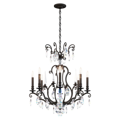 Renaissance Nouveau 31"H x 32"W 8-Light Crystal Chandelier in Bla