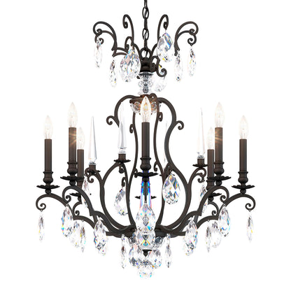 Renaissance Nouveau 31"H x 32"W 8-Light Crystal Chandelier in Bla