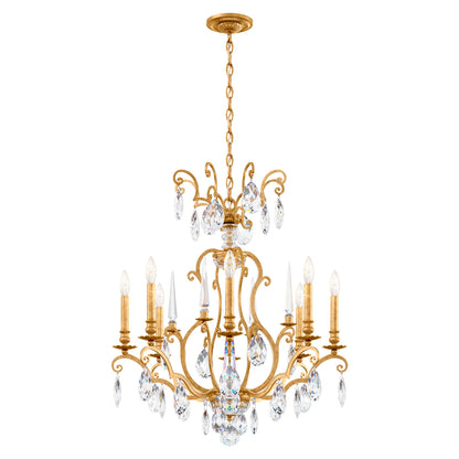 Renaissance Nouveau 31"H x 32"W 8-Light Crystal Chandelier in Hei