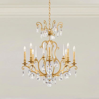 Renaissance Nouveau 31"H x 32"W 8-Light Crystal Chandelier in Hei