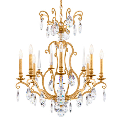 Renaissance Nouveau 31"H x 32"W 8-Light Crystal Chandelier in Hei