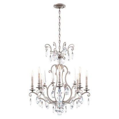 Renaissance Nouveau 31"H x 32"W 8-Lt Crystal Chandelier in Antiqu