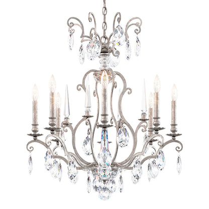Renaissance Nouveau 31"H x 32"W 8-Lt Crystal Chandelier in Antiqu