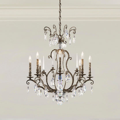 Renaissance Nouveau 31"H x 32"W 8-Lt Crystal Chandelier in Heirlo