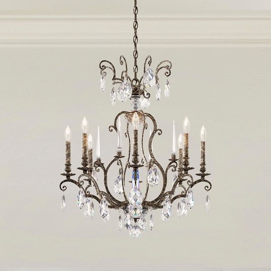 Renaissance Nouveau 31"H x 32"W 8-Lt Crystal Chandelier in Heirlo