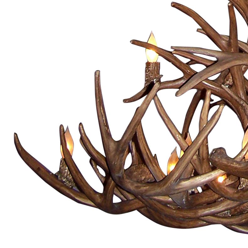 Reproduction Antler 52"W Natural Brown 16-Light Chandelier