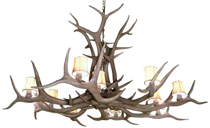 Reproduction Antler 66"W Natural Brown 12-Light Chandelier