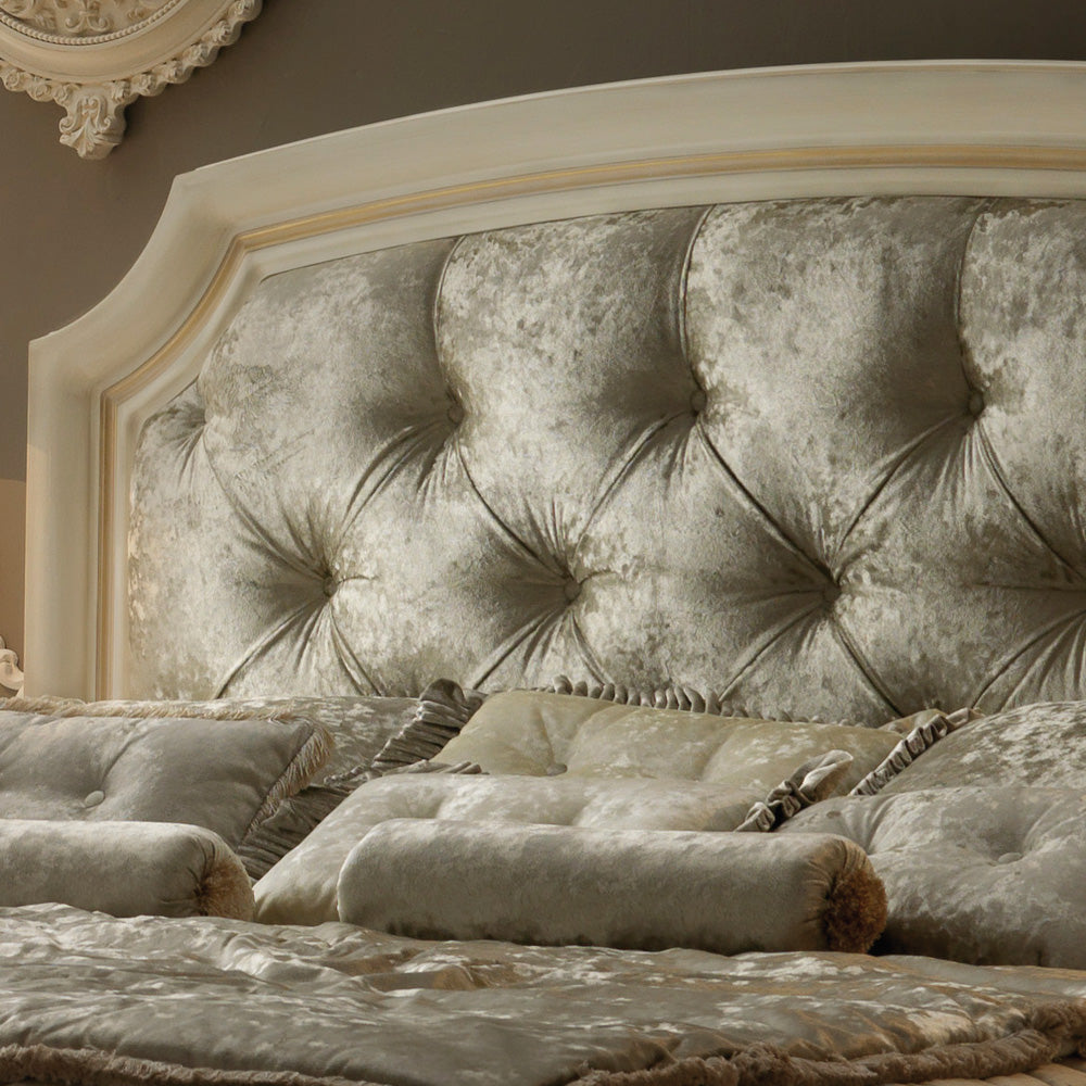 Reproduction Italian Button Upholstered Bed