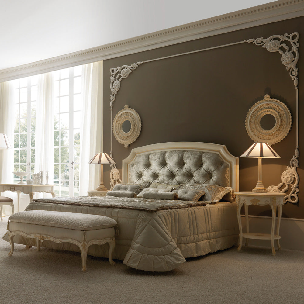 Reproduction Italian Button Upholstered Bed