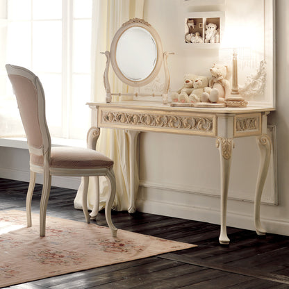 Reproduction Italian Ivory and Gold Rococo Dressing Table