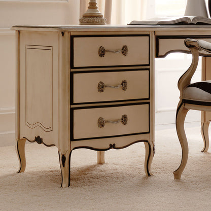 Reproduction Ivory And Black Italian Desk