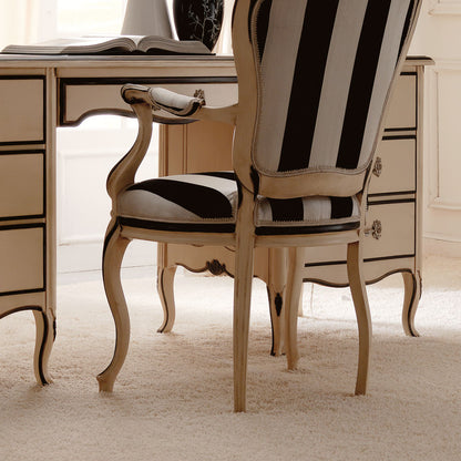 Reproduction Ivory And Black Italian Desk