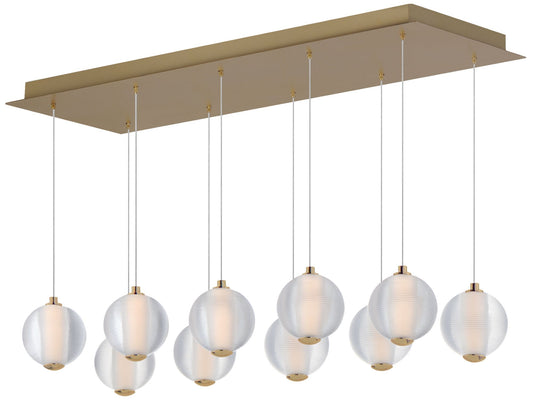 Rhythm 10-Light LED Pendant Gold