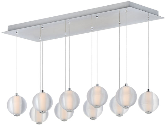 Rhythm 10-Light LED Pendant Polished Chrome