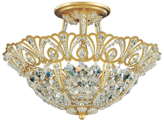 Rivendell 10.5"H x 15"W 5-Light Crystal Semi-Flush Mount in Heirl