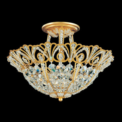 Rivendell 10.5"H x 15"W 5-Light Crystal Semi-Flush Mount in Heirl