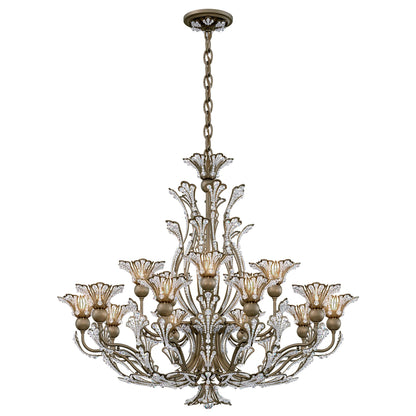 Rivendell 27"H x 32"W 16-Light Crystal Chandelier in Etruscan Gol