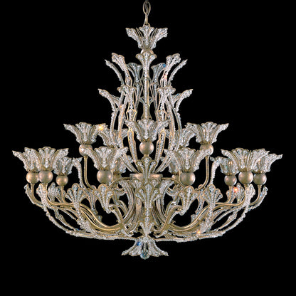 Rivendell 27"H x 32"W 16-Light Crystal Chandelier in Etruscan Gol