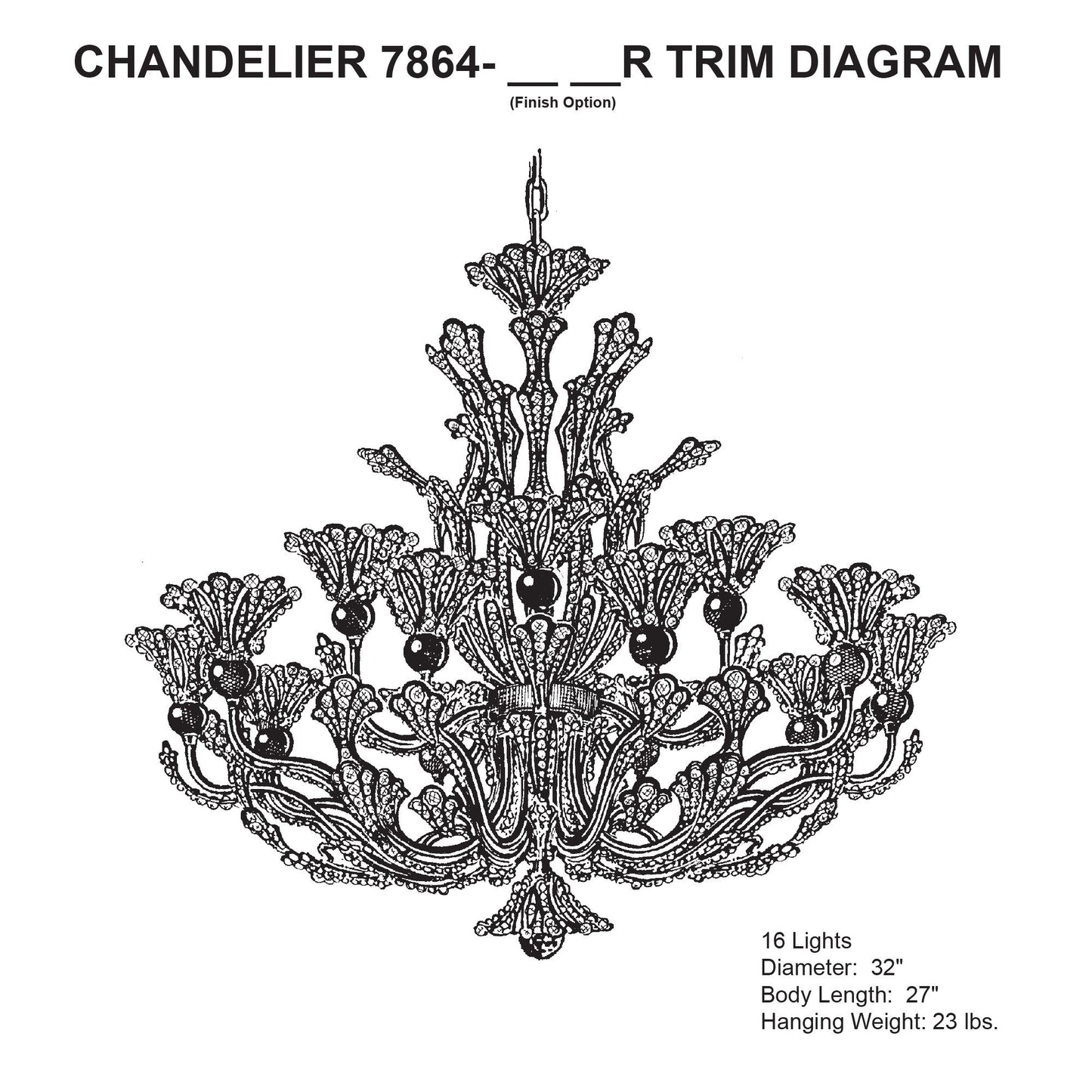 Rivendell 27"H x 32"W 16-Light Crystal Chandelier in Etruscan Gol