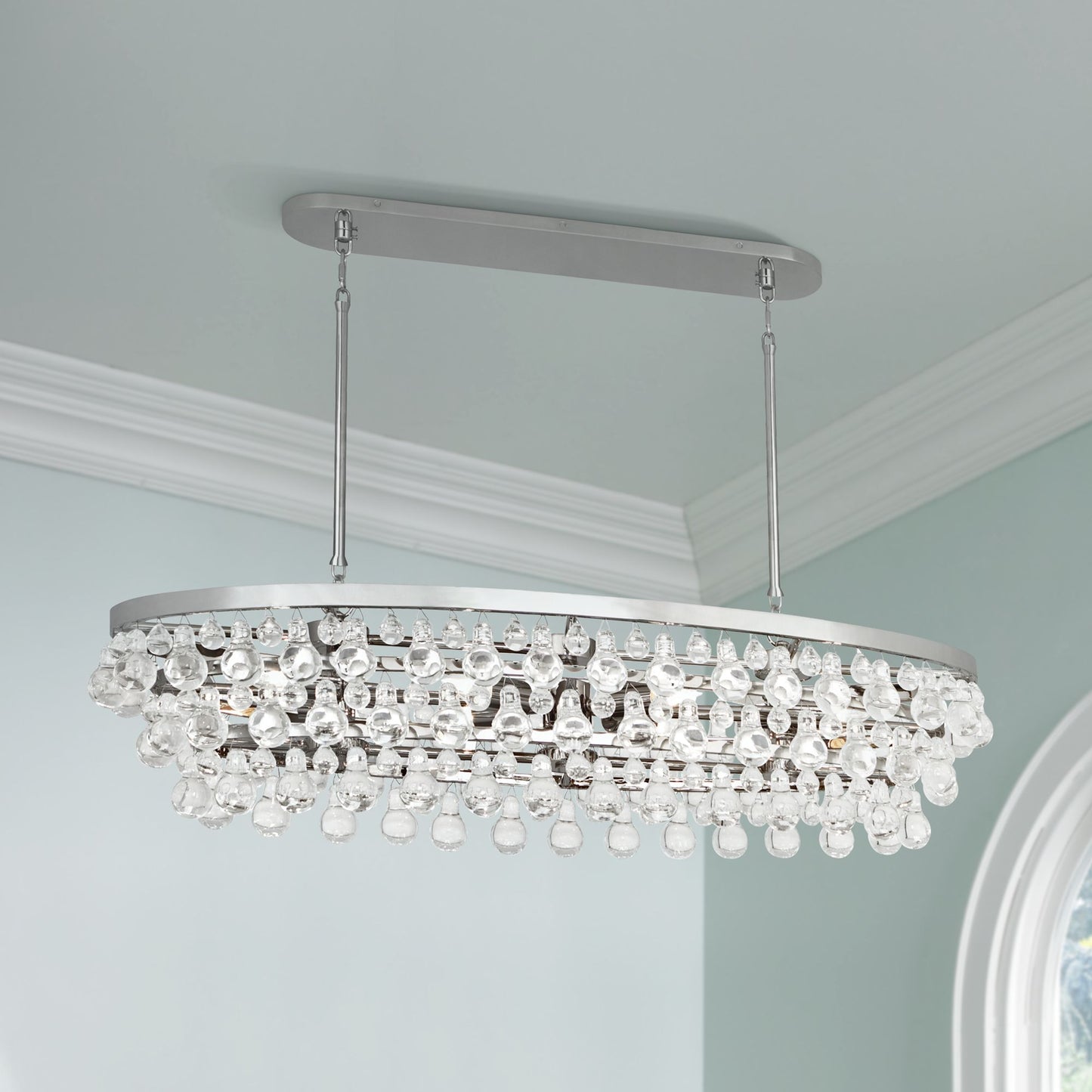 Robert Abbey Bling 42 3/4" Wide Nickel Oval Chandelier