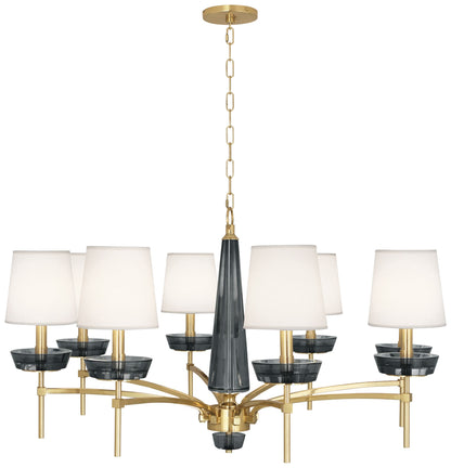 Robert Abbey Cristallo 41" Wide Brass and Smoke Crystal Chandelier