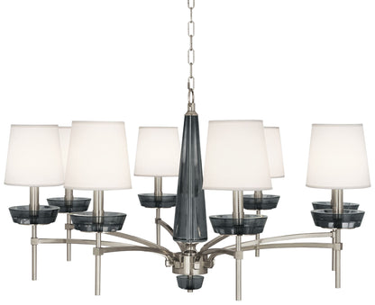 Robert Abbey Cristallo 41" Wide Nickel and Smoke Crystal Chandelier