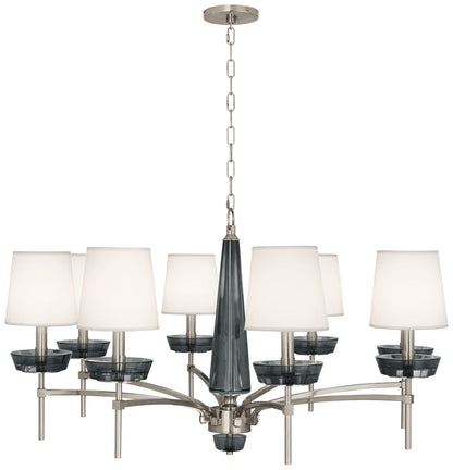 Robert Abbey Cristallo 41" Wide Nickel and Smoke Crystal Chandelier