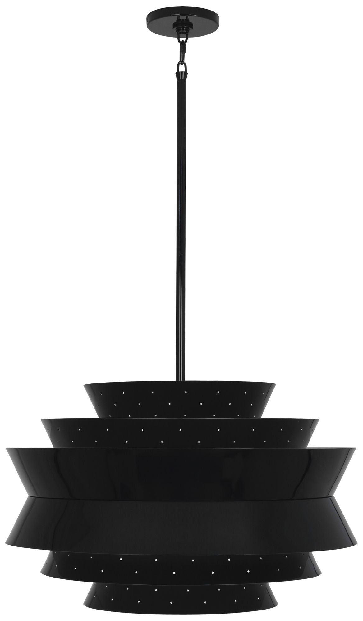 Robert Abbey Pierce 23" Perforated Metal Piano Black Modern Pendant